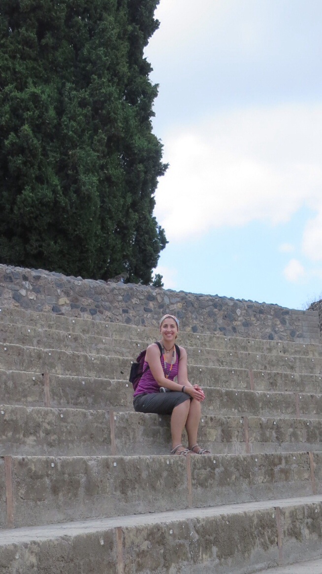 Sitting in the amphitheater