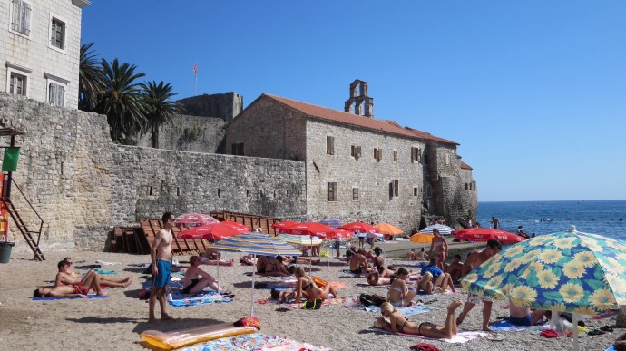 Mellower section of beach where I went swiming