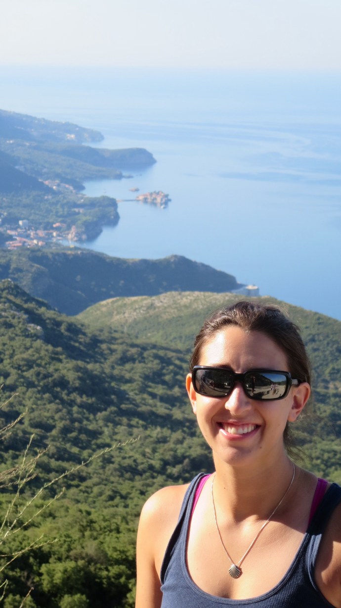 Gorgeous coastal view with a teeny tiny Sveti Stefan in the distance