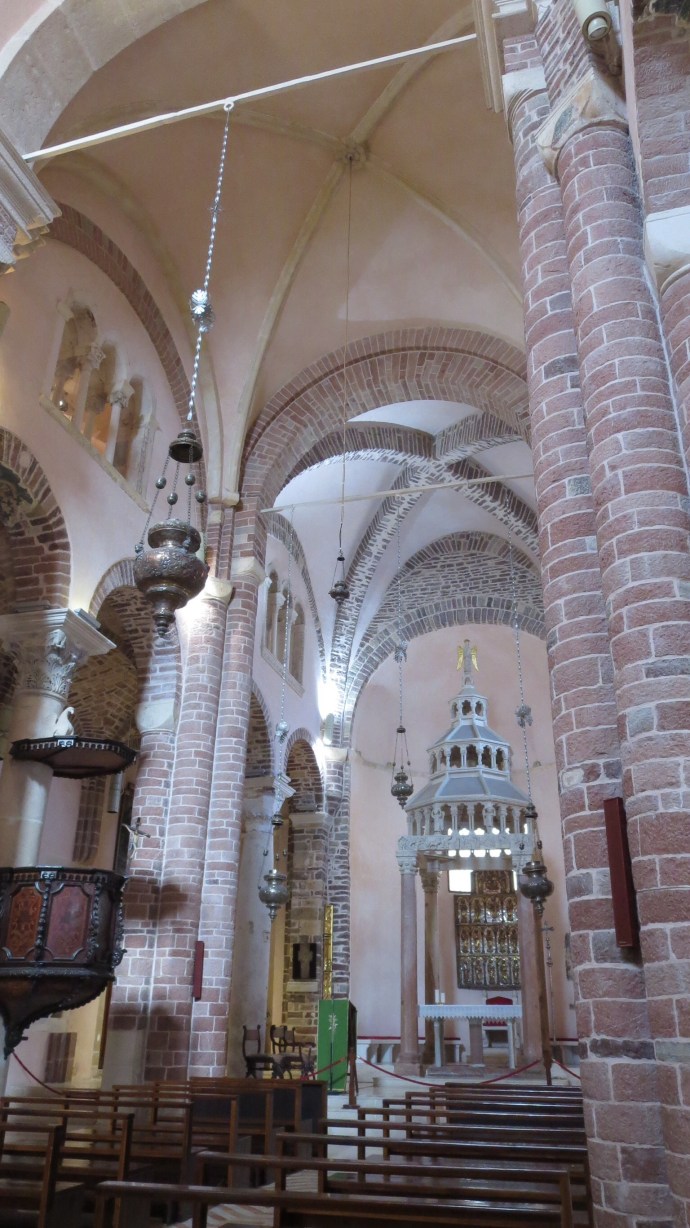 Inside St. Tryphon's Cathedral.  Check out the pink stone.