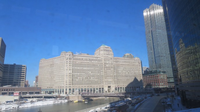 Merchandise Mart, which was once the largest building (area-wise) in the world.  It has its own zip code.