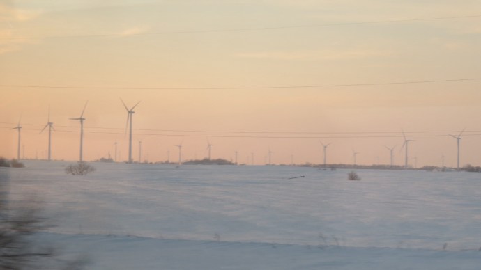 Wind turbines in the distance